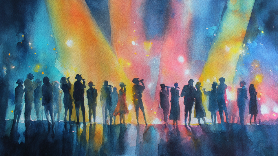 A large group of people singing together